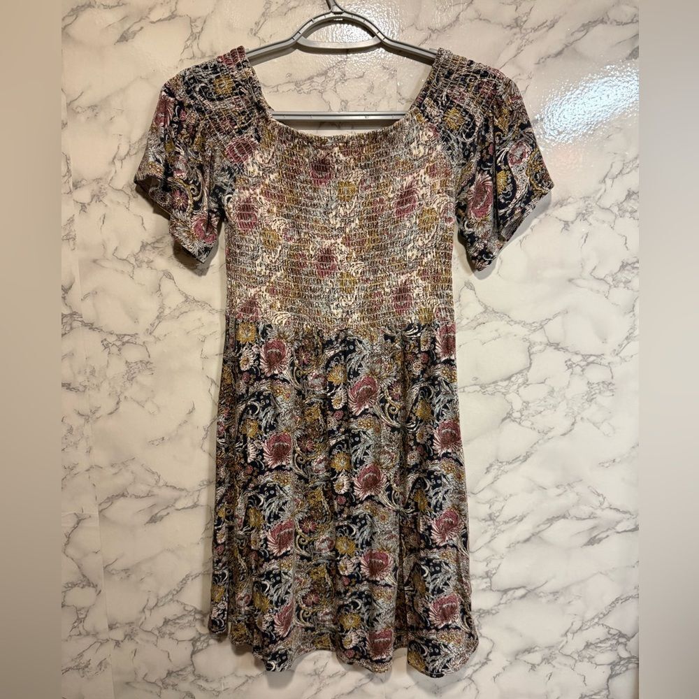 O'Neill Pink and Green Off Shoulder Sundress